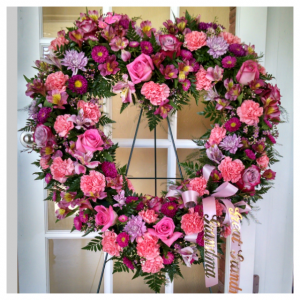 Floral Heart Wreath Tribute by Rosamungthorns Springfield MO 417-720-4004