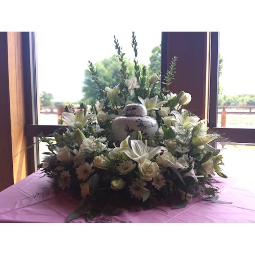 White Lilies Urn Wreath